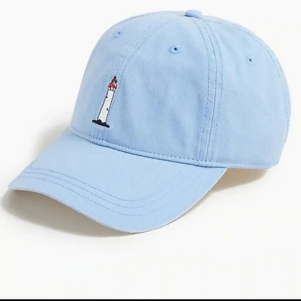 J.Crew Lighthouse Baseball Cap Hat Washed Organic Cotton Blue AW655 Adult BNWT